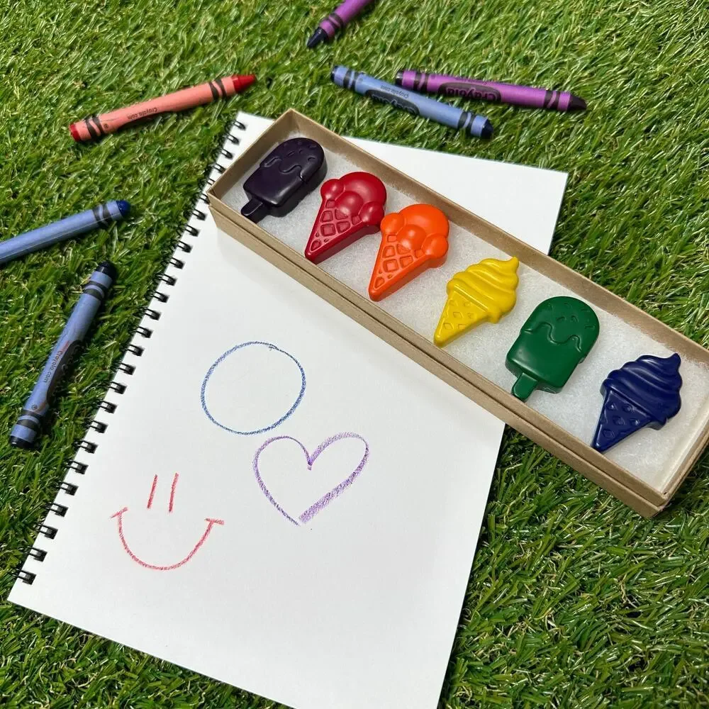 2/$30 Ice Cream Popsicle Crayons (6), Kids Boys Girls, Tropical Beach B-day Gift